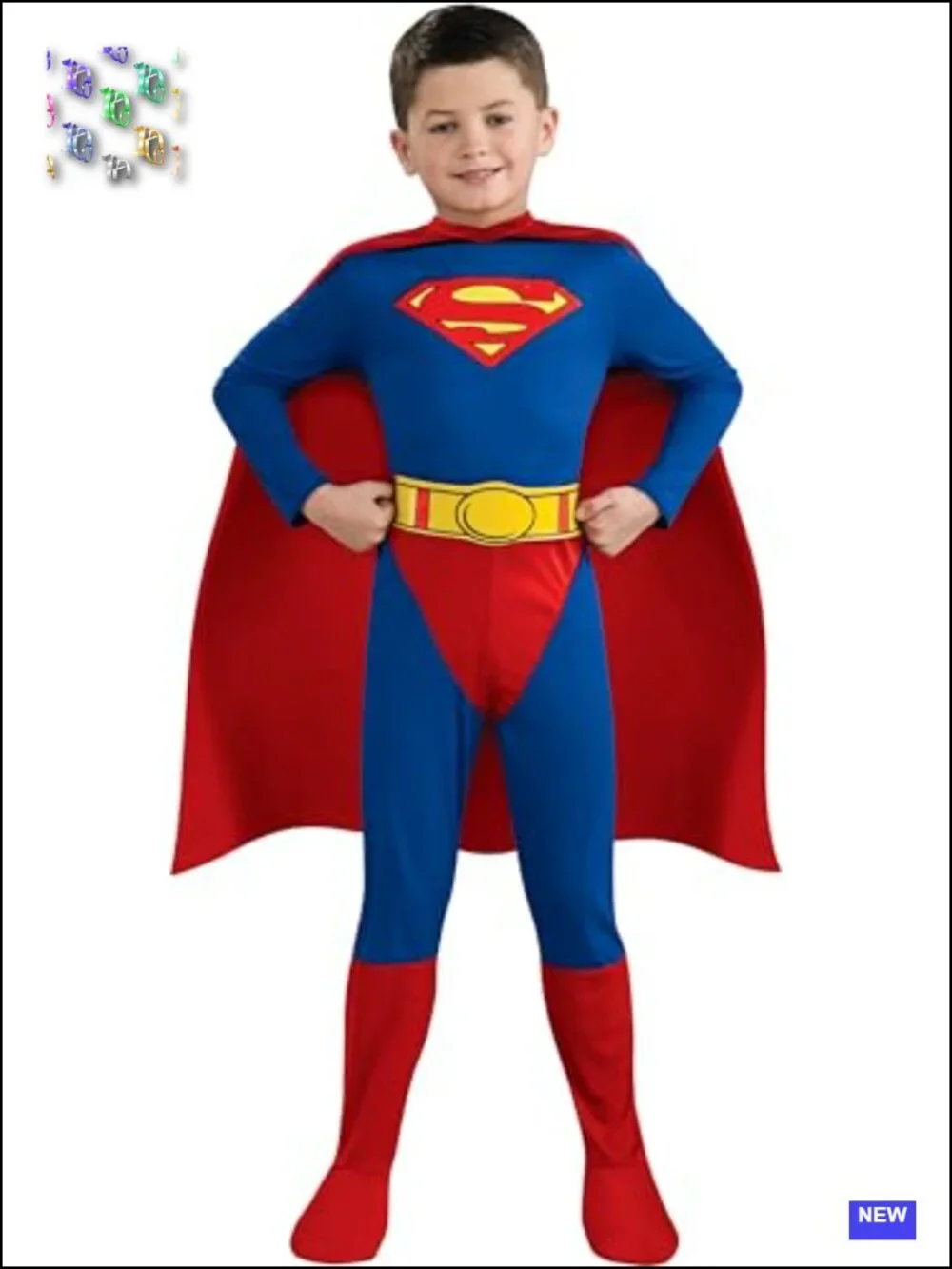 Superman Costume for Kids Officially Licensed Jumpsuit Cape Belt Halloween